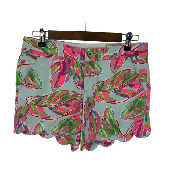 Lilly Pulitzer The Buttercup Short Multicolor Floral Scalloped Hem Size 2 - Picture 1 of 11